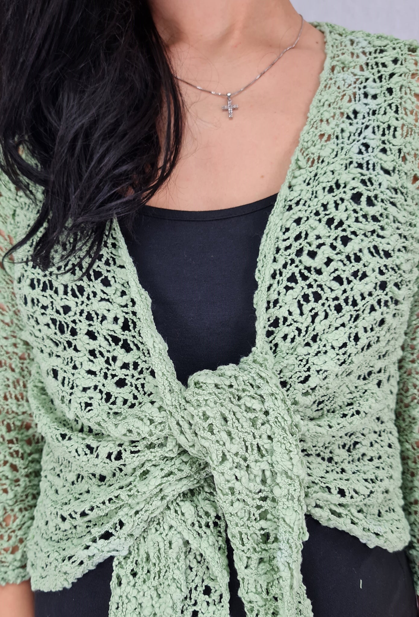 Popcorn Style Shrug Sage Green