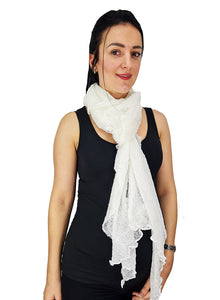 Crochet Lace Knit Batwing Poncho - Beige